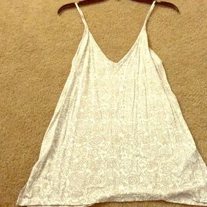 White and tan floral tank